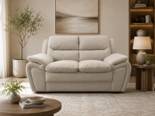 SOFA GEORGIA TAPIZADO TELA 2 CUERPOS BEIGE