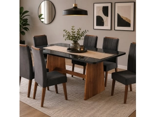 SAN FRANCISCO COMEDOR C/6 SILLAS SAFIRA(5B)