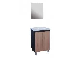 Renov&aacute; tu ba&ntilde;o con el Combo vanitory a piso Cairo, que incluye un lavamanos y un espejo. Este mueble de apoyo, con un acabado r&uacute;stico, tiene dos puertas y un dise&ntilde;o rectangular que se adapta a cualquier espacio. &iexcl;Dale un toque de elegancia y funcionalidad