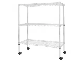 Esta estantería, fabricada en metal con un elegante acabado cromado, tiene una profundidad de 35 cm, un ancho de 75 cm y una altura de 95 cm, ideal para espacios reducidos. Su origen es China y cuenta con 3 repisas para organizar tus pertenencias. Esta estantería, fabricada en metal con un elegante acabado cromado, tiene una profundidad de 35 cm, un ancho de 75 cm y una altura de 95 cm, ideal para espacios reducidos. Su origen es China y cuenta con 3 repisas para organizar tus pertenencias.