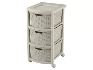 La Cajonera organizadora de rat&aacute;n es una excelente opci&oacute;n para organizar tu hogar. Con un ancho de 33 cm, un largo de 39 cm y una altura de 63 cm, esta cajonera te ofrece un espacio amplio para guardar tus pertenencias. Su dise&ntilde;o de tres cajones con cuatr