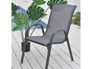 Silla textilina y metal, apilable, Respaldo alto , super comodas . Exterior  e interior.