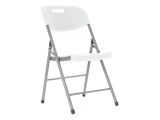 Silla plegable . Ancho: 46 cm Altura total: 84 cm  fabricadas en hierro. Asiento de polipropileno. Soporta hasta 150kg.
