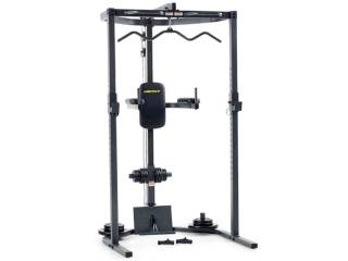 Descripcion: UsoLight Comercial AjustesSoporte para discos de pesas oli?mpicos OtrosSoportes para barra: hasta 141 kg - incluida la barra / Dimensiones: L145 x A 123 Al 220 cm. 1 año de Garantia.