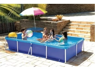 Descripcion: ALTURA 58.00 centímetros ANCHO 1,64 metros LARGO 3.20 metros PESO 14,73 kilogramos MATERIAL POLIVINILO FORMATO Rectangular COLOR PREDOMINANTE Azul.