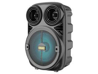 Descripcion: Función TWS / TF / USB / FM Entrada AUX Entrada MIC Porta micrófono Potencia: 1200W PMPO Batería: 1500 mAh Incluye micrófono Medidas: 30 x 20 cm. 1 Año de Garantia.
