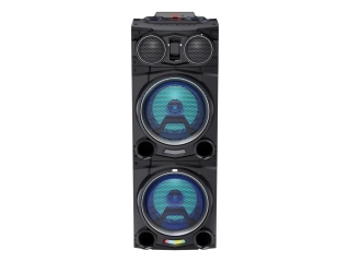 Descripcion: Es manos libres. Tipo de parlante: tweeter. Apto para uso en exteriores. Con conectividad bluetooth. Tiene luces led. Función de karaoke incorporada. Distintos efectos de voz. Potencia de 220W. Incluye control remoto. Conector de entrada: Blu