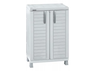 Descripcion: El Armario mediano Baru cuenta con dos puertas de abrir y dos repisas ajustables, lo que te permite personalizar el espacio interior según tus necesidades. Su capacidad de carga es de 25 kg por repisa, lo que te asegura que podrás guardar tod