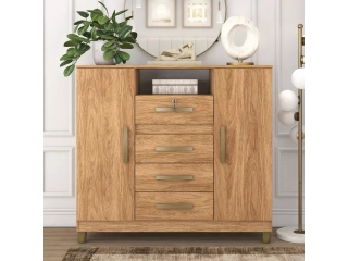 scripción CÓMODA CAJONERA CON LLAVE!!! 2 PUERTAS - 4 CAJONES ALTURA 99 CM ANCHO 109 CM PROFUNDIDAD 40 CM