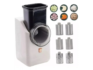 Descripcion: Marca Genérica Modelo Rallador Eléctrico Color Blanco Otros Material Plástico/Acero inoxidable Tipo de rallador Eléctrico Giratorio Es multirallador Sí Incluye contenedor No Incluye protector Sí