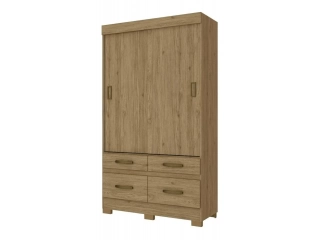 Descripcion: PLACARD 2 PUERTAS CORREDIZAS CON ESTANTES, PERCHERO. 4 CAJONES, RIELES METÁLICOS. ESTRUCTURA EN MDP. Medidas: Profundidad: 52 cm Ancho: 110 cm Altura: 200 cm
