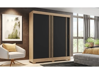 Descripcion: PUERTAS COLOR NEGRO VERDE O CASTAÑO CLARO. opero calidad premium. Ideal para renovar tu dormitorio. -Caja y frente en MDP de 15 mm. -Patas de ABS de 50 mm de altura. -2 cajones internos con correderas metálicas. -Percheros y Perchero de panta