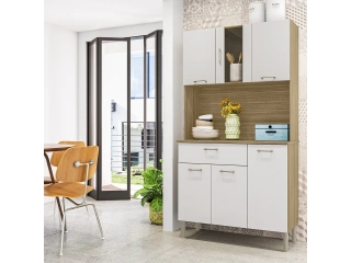 Descripcion: 6 puertas con cristalero  1 cajon. Cod: 1884-8977 - Freijo/Gris Medidas: 0.92 x 1.70 x 0.36