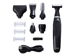 Descripcion: Marca: Kassel - Batería de litio: Carga rápida (1,5 horas) y hasta 2 horas de uso. - Carga USB: Práctica carga por USB. - Resistente al agua IPX5: Uso en seco y mojado. - Accesorio: Cable USB, 3 guías de recorte (1mm, 3mm, 5mm) y cepillo de l