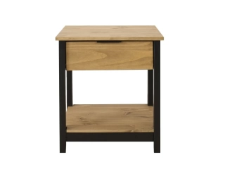 Descripcion: Mesa de luz en madera maciza 1 cajón | con estante inferior calidad excelente Altura 50 cm Ancho 45 cm Profundidad 45 cm 