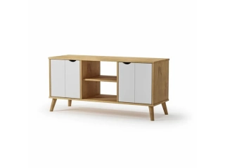 Descripcion: Rack aparador en madera maciza Ideal para tv o audio Dos puertas, con estante al medio Altura 50 cm ancho 115 cm profundidad 40 cm