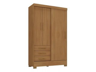 COLOR BLANCO O CEDRO. Material 100% MDF. 3 CAJONES RIELES METALICOS. CON PATAS. Profundidad: 50 cm Ancho: 121 cm Altura: 205 cm
