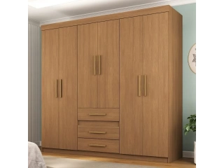 Descripcion: COLORES: Cedro o Cedro Onix. Material 100 % MDF Excelente calidad y distribución. Cajones con rieles metalicos. Medidas: Ancho: 180 cm Altura: 182 cm Profundidad: 50 cm