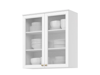 Descripcion: Descripción Armario aéreo 2 puertas en vidrio Interior con estantes Altura 83 cm Ancho 80 cm Profundidad 32,5 cm 100 % MDF color Gris o Blanco. 