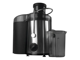 Descripción: Gran potencia 900W Deposito de pulpa 1.6 Lts. 2 velocidades Jarra de jugo 0.5 Lts. Tubo de alimentación ancho 65 mm. Traba de seguridad Terminación INOX Medidas caja 23x43x32 (LaxAnxAl) cm Peso 2.160 KG 1 AÑO DE GARANTIA.