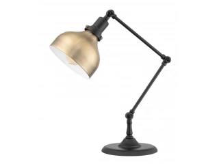 Dimensiones  Alto 53 cm Ancho 20 cm Largo 42 cm Especificaciones  Tipo L&aacute;mparas de mesa Color referencial Dorado y negro Material de la l&aacute;mpara Hierro.