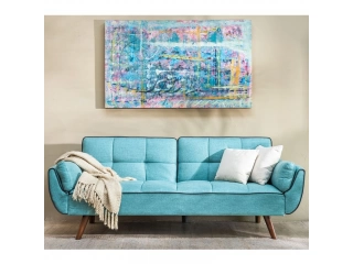 Tapizado en tela. Patas de madera. Respaldos reclinan en forma independiente. Brazos extraibles. Cama abierta 212x110x46 cm. C&oacute;digo: FRIDA Alto:84 CM Profundidad: 90 CM Ancho: 212 CM