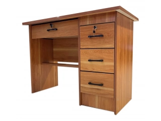Escritorio de mdf reforzado con 4 cajones con llave 1,00 x 0,50m Color: madera clarita.