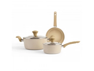 Dale un toque de elegancia a tu cocina con la Bater&iacute;a de cocina de 5 piezas crema! Este conjunto incluye un horno holand&eacute;s, una cacerola, dos tapas y un sart&eacute;n, todo en un hermoso color crema. Prepara tus comidas con estilo y disfruta de la calidad que te