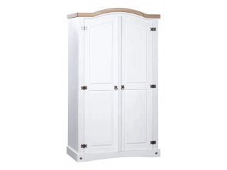 Producto: Ropero 2 Puertas Blanco Linea Smile La Sensaci&oacute;n Descripci&oacute;n: Ropero de Pino Macizo Estilo Mexicano Corona %u2013 2 Puertas. Caracter&iacute;sticas destacadas: Dimensiones: 101 cm (ancho) x 52 cm (profundidad) x 170 cm (alto) Material: madera de pino m