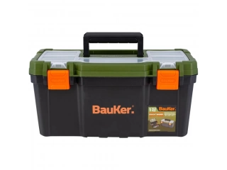 Caja de herramientas pl&aacute;stica 16'  Organiza tus herramientas de forma pr&aacute;ctica y segura con la Caja de herramientas pl&aacute;stica Bauker de 16'. Esta caja te ofrece un espacio amplio y organizado para guardar tus herramientas, con compartimentos internos para 