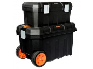 Set de carro portaherramientas pl&aacute;stico 23" y caja de 20" con organizadores  &iexcl;Organiz&aacute; tus herramientas con estilo y practicidad! El set de carro portaherramientas Bauker, fabricado en pl&aacute;stico resistente, es la soluci&oacute;n ideal para talleres, garages y cua