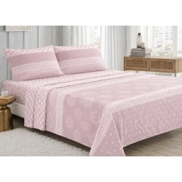 Juego Sabanas 2 Plazas COTTON FLOR 48% Algodon