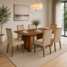 Juego Comedor 6 Sillas LUMA Tapizado 