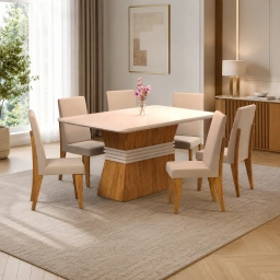 Juego Comedor 6 Sillas EVEREST Marfim