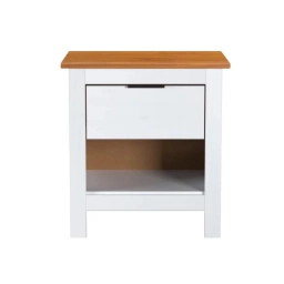 Mesa de Luz LIANO Roble Madera Blanca 