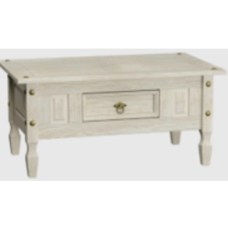 Mesa de living MEX. PREMIUM 1 Caj. Blanca Laqueada aceitinada
