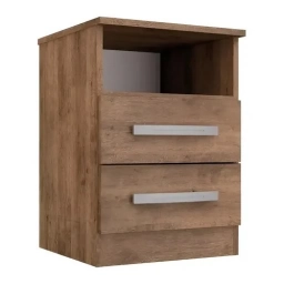 Mesa de luz 2 CAJONES C/ALZADA ALTA EN CAJA DESARMADA