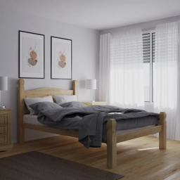 Cama 2 plazas MEXICANA Madera natural 1.40 X 1.90 CM