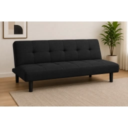 Sof� Cama Futon FORK Negro 3 Cuerpos Reclinable Moderno