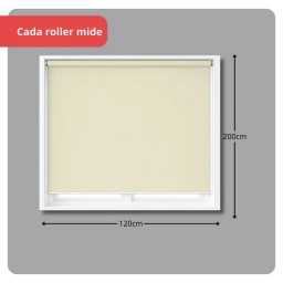 Cortina ROLLER BLACKOUT 1.20x2.00 mts. Color Arena Y Blanco