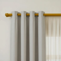 Barrote cortina Metal EUROCLASSIC DUO 2.50 Mts. + 3 soportes Color blanco, morado y oro .