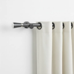 Barrote cortina Metal JADE 2 Mts. + 2 soportes Color Gris osc. y Blanco.
