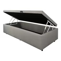 Base Baul 1 1/2 PLAZA GRIS Y BEIGE C/ Hidraulico 1.10 x 1.88 x 40 cm