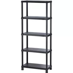 Estanter�a pl�stica 5 niveles hasta 30 kg negro 71X1.69X0.38 CM