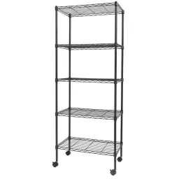 Estanter�a de metal c/ruedas 5 niveles negra 