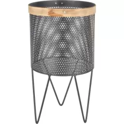 Porta Macetero 46 cm NEGRO DORADO