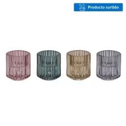 Portavela de vidrio 6 cm S.