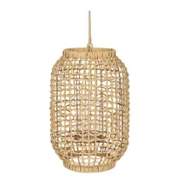 Portavela RATAN de fibra y metal 39 cm S.