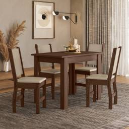 Juego de comedor 4 sillas tapizadas