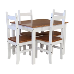 Juego de comedor mesa + 4 sillas BLA. Madera